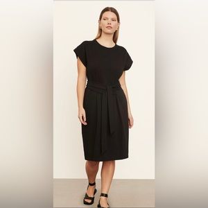 NWT 💕 VINCE Black Tie-Waist Dress - Sz Small - MSRP $195